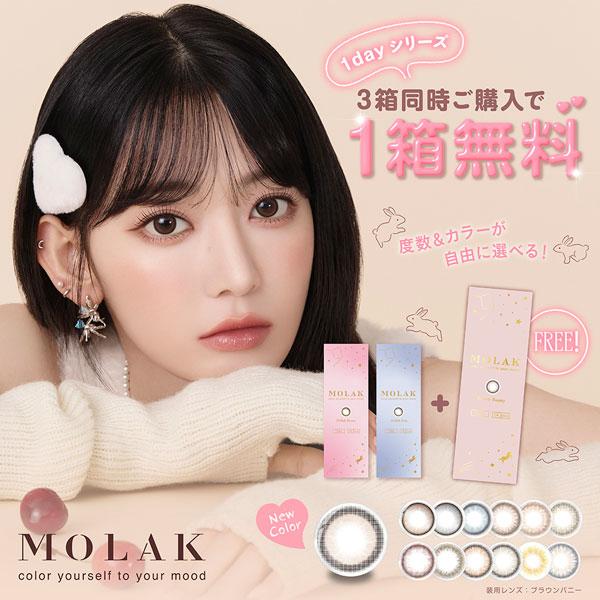 4箱購入ごとに2箱無料【6箱SET】 モラク ワンデー MOLAK 1DAY 4箱 10枚 宮脇咲良...