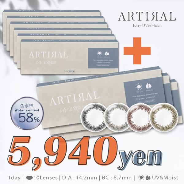アーティラルワンデー UV&amp;Moist 58% 10枚 6箱 ARTIRAL ワンデーアキュビューデ...