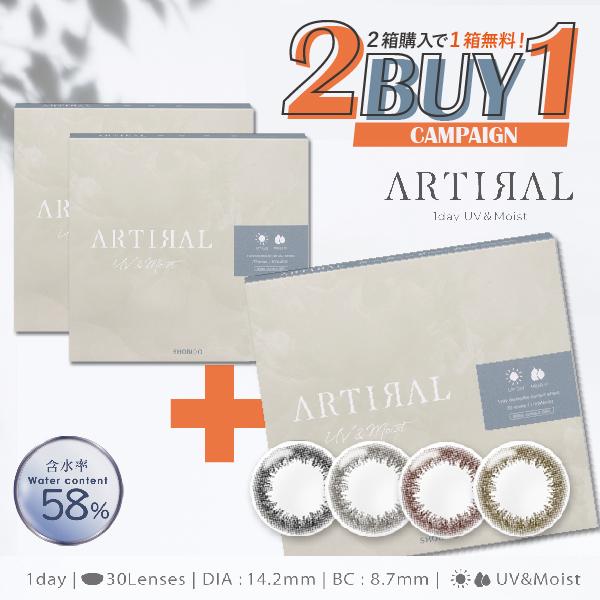 2箱購入ごとに1箱無料【3箱SET】 アーティラルワンデー UV&amp;Moist 58% 30枚 ART...