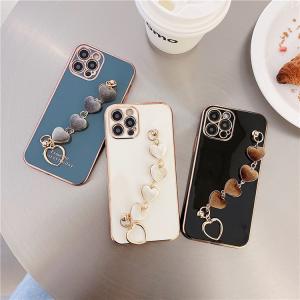 ハート iphoneケース 全機種対応 韓国 携帯ケース スマホケース 落下防止 かわいい iphoneカバー iphone7 iPhoneXR iPhoneXS iPhoneX カバー チェーン付き