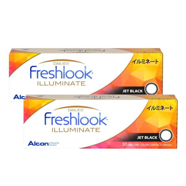 カラコン 1DAY フレッシュルック デイリーズ イルミネート ジェットブラック 30枚 2箱 ワン...