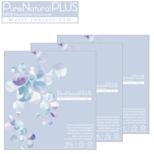 ピュアナチュラル プラス 55% 高含水 Pure Natural PLUS 30枚入 3箱 ワンデ...