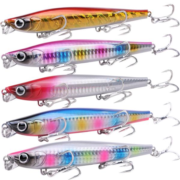 シーバスルアー ヒラメルアー シンキングペンシル セット 125mm 45g リップ付 シンペン