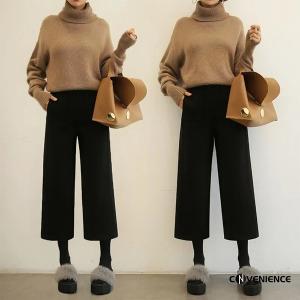 ガウチョパンツ ワイドパンツ レディース ウール...の商品画像