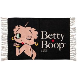 BETTY BOOP ベティ・ブープ COTTON FLOOR MAT キッチンマット インテリア 玄関 マット  (Betty：BLACK)｜coo-eshop