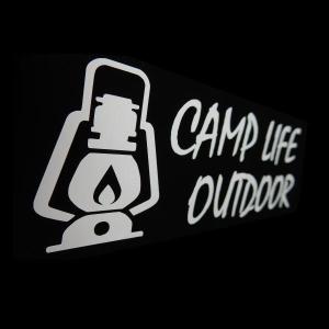 【送料無料】CAMP LIFE OUTDOOR キャンプライフ アウトドア ランタン Lantern 映え カッティング 文字だけが残る 9カラー