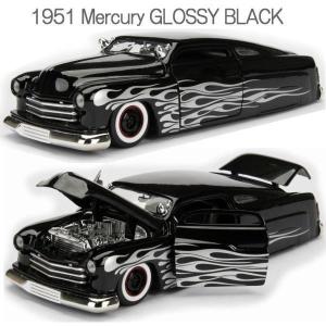 JADA TOYS ジェイダトイズ 1/24 マーキュリー 1951 Mercury Fire Pattern 「ビッグタイムカスタム」アメ車 旧車 BIGTIME KUSTOMS GLOSSY BLACK｜coo-eshop