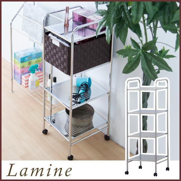 ＜送料無料＞キッチンワゴン　スチール　４段　キャスター付き