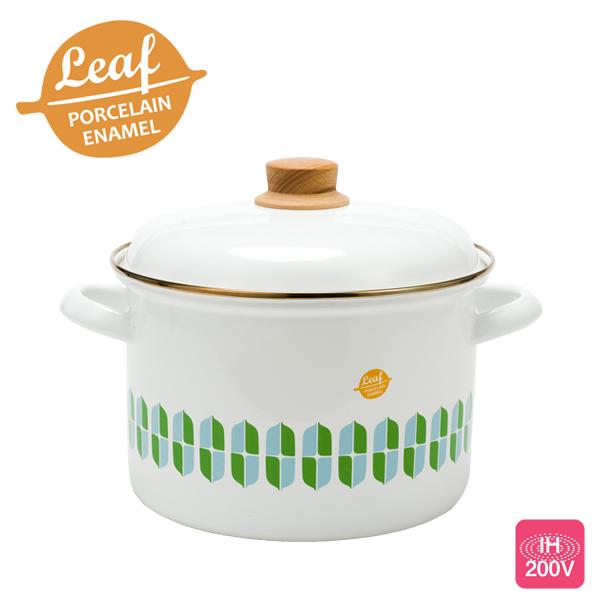 富士ホーロー リーフ ホーロー キャセロール 深型 22cm 5.6L　送料無料 両手鍋