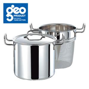 ジオプロダクト パスタポット 21cm メッシュ網付き 6.8L 全面7層構造 宮崎製作所 GEO-...