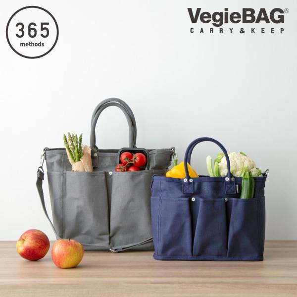 365methods VegieBAG フラップバッグ M ベジバッグ トートバッグ ポケット多め ...