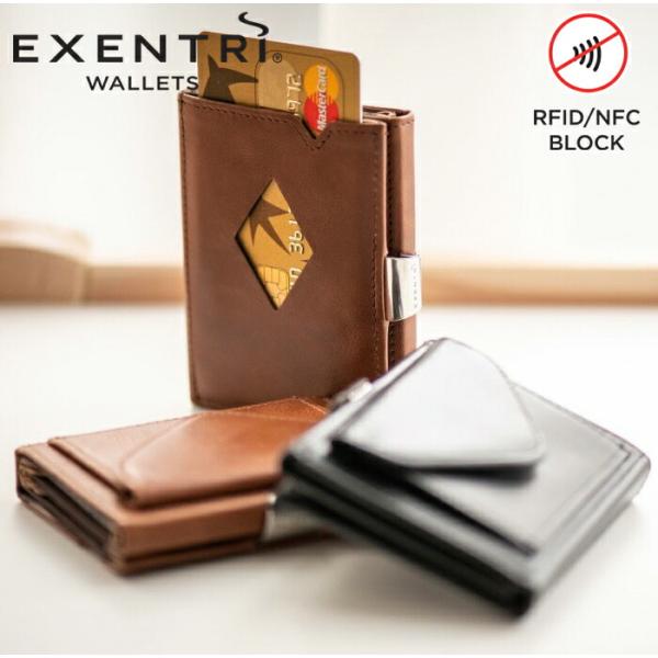 EXENTRI エキセントリ マルチウォレット スキミング防止 RFIDブロック 全9色　ミニ財布 ...