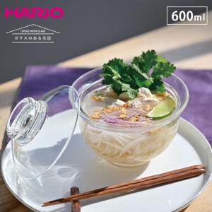 ハリオ ガラスのある生活 ガラスの丼鉢 クリア 600ml HARIO GXD-600 　どんぶり 鉢 ガラス 食器 蓋付き｜cooking-clocca