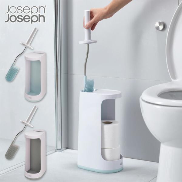 ジョセフジョセフ フレキシブルヘッド トイレブラシ ストア コットンブルー 70536／シルキーグレ...