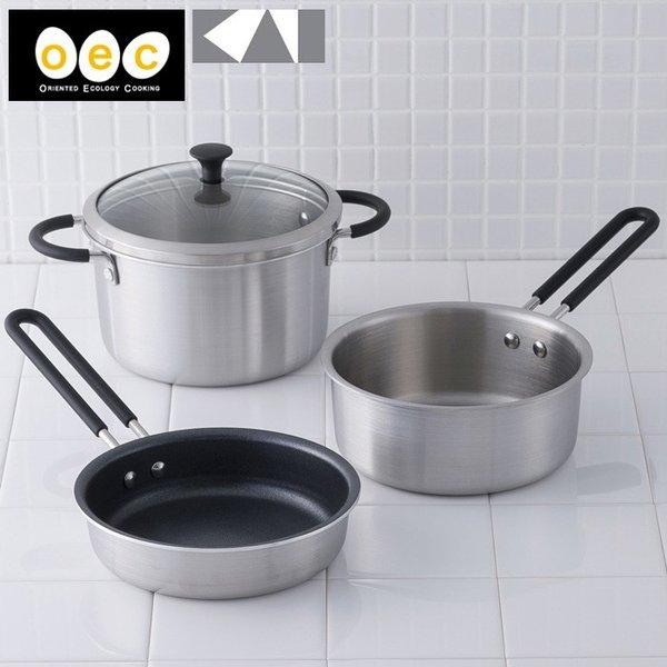 貝印 o.e.c. minima ミニマ 3点セット ガラス蓋付き　キッチンツール 調理器具 送料無...