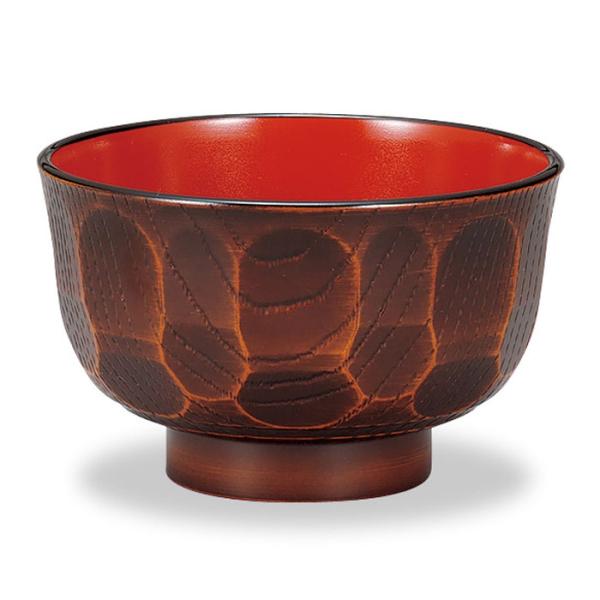レンジシリーズ レンジ汁椀 亀甲栃木目 M12321-0 ミタニ 漆器 食器 キッチン用品 電子レン...