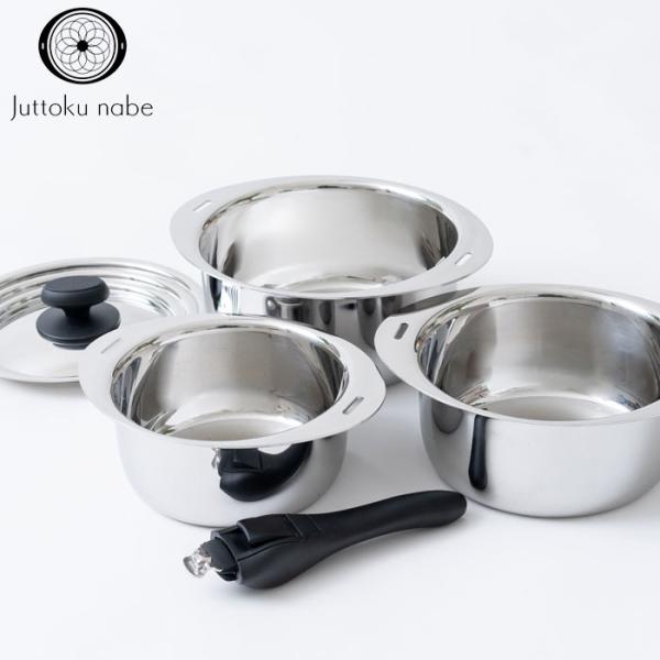 十得鍋 セット 宮崎製作所 JN-ST-1 ソースポット16・18・20cm 兼用蓋 片手ハンドル