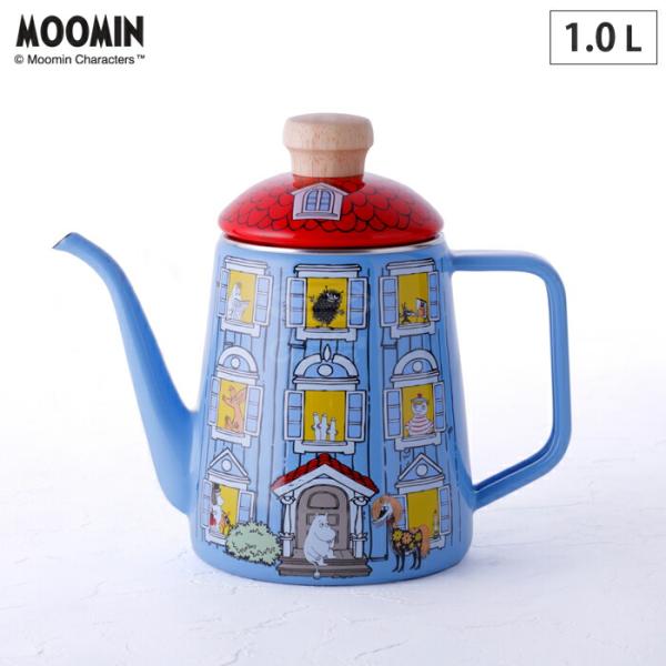 ムーミンハウス ドリップポット ホーロー 1.0L IH対応 富士ホーロー MOH-1.0DP　コー...