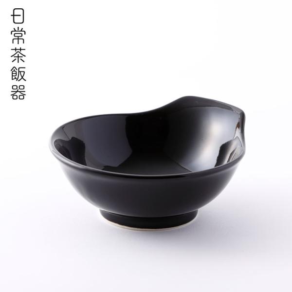 日常茶飯器 漆黒 呑水 萬古焼 0100-0012　とんすい 手付き 鍋 取り皿 小鉢 持ち手 食器