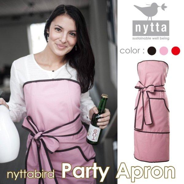 エプロン nyttabird ニッタバード パーティエプロン ブラック/レッド/ライトピンク nyt...