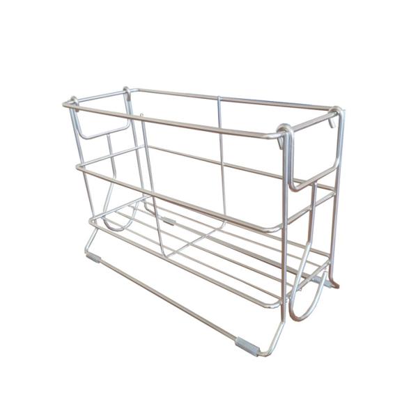 2WAYボトルラック ステンレス 大木製作所　バスラック 引っ掛け フック掛け 床置き