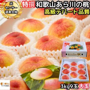 桃 和歌山 お中元 ギフト 早割 あら川の桃 3kg 9玉 大玉 特秀 高級デパート品質 早生 白鳳 白桃 予約 2024｜cooksanchoku