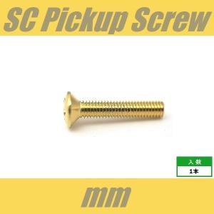 OH3x16-GD　ピックアップビス　シングルコイル　ミリ　M3　ゴールド　オーバルヘッド　OVAL　1pcs　丸皿頭　レバースイッチビス　シングル　ねじ