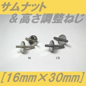 サムナット&高さ調整ねじ　16mm×30mm　ニッケル　クローム