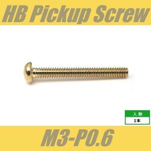 RH3x25-P0.6-GD　ピックアップビス　ハムバッカー　ミリ　M3-P0.6　ゴールド　ラウンドヘッド　ROUND　1pcs　丸頭　ハム　ねじ