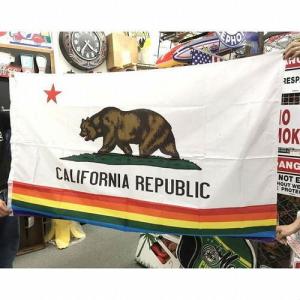リアル フラッグ 旗 California Republic Flag Rainbow カリフォルニア共和国 タペストリー アメリカン雑貨 ガレージ インテリア Seniorconnections Stl