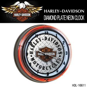 ハーレーダビッドソン Harley Davidson Diamond Plate Neon Clock ダブルネオンクロック Hdl Step I Jp