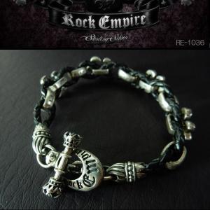 Rock Empire ロックエンパイア レザー 百合 ブレスレット シルバー925 Re 1036 Mettleprojects Com Au