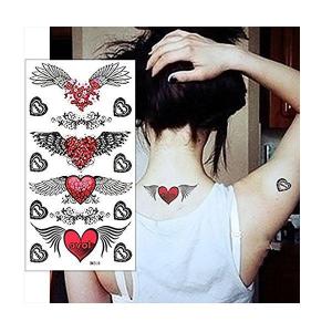 翼 ハート 予約販売 タトゥーシール Tatoo 入れ墨 刺青 フェイク シート ステッカー ファッション クラブ Tatoo 1 転写 和柄 和風 ボディーアート 墨