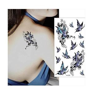 蝶 バタフライ タトゥーシール Tatoo 入れ墨 刺青 フェイク シート ステッカー 墨 クラブ 定番の人気シリーズpoint ポイント 入荷 転写 和風 和柄 Tatoo 5 ボディーアート ファッション