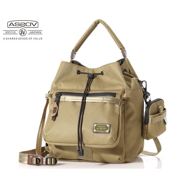 アッソブ 巾着ショルダー/カーキ メンズ コーデュラドビー305D 061423 AS2OV【選べる...