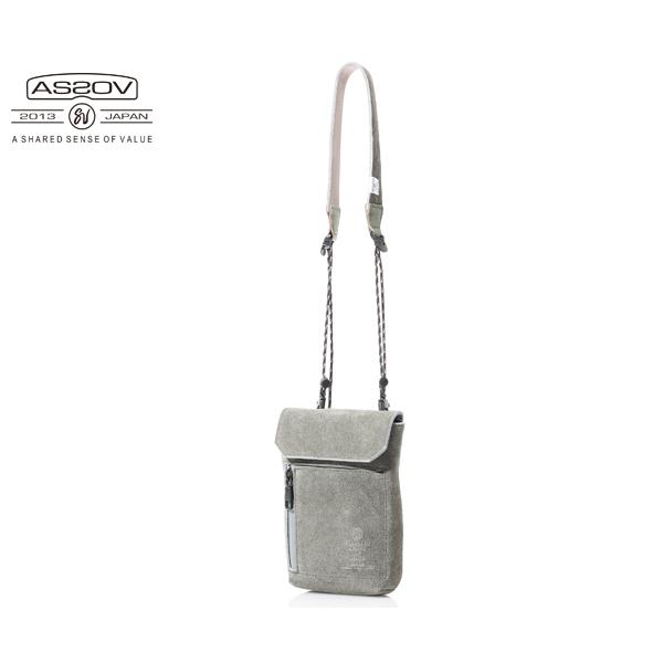 アッソブ ミニショルダーバッグ/グレー メンズ ウォータープルーフスエード 091758 AS2OV...