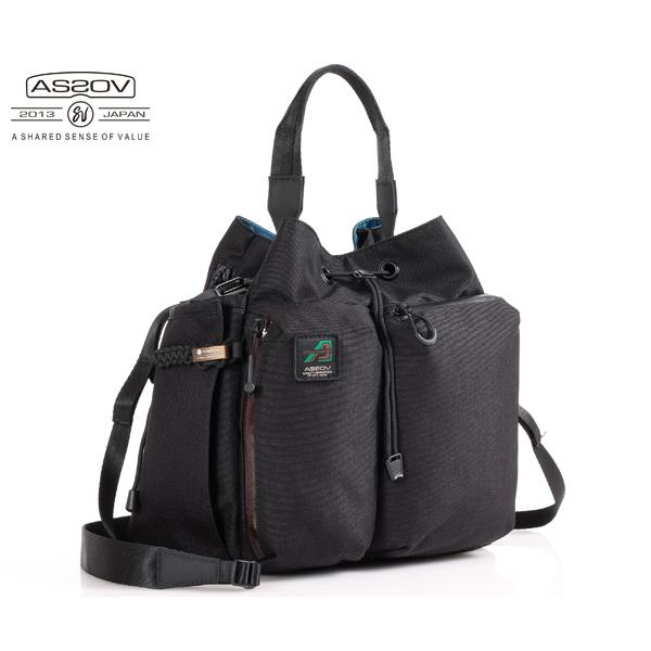 アッソブ ドローストリングショルダー/ブラック メンズ 330×1000D CORDURA STAN...