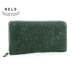ネルド ラウンド長財布/グリーン メンズ ゾウ an205 NELD【選べるノベルティ付】
