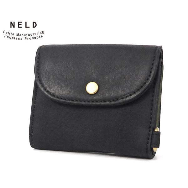 ネルド ミニ財布/ブラック メンズ プフ AN306 NELD【選べるノベルティ付】