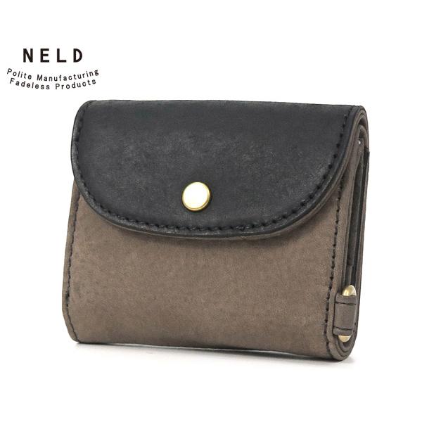 ネルド ミニ財布/グレー メンズ プフ AN306 NELD【選べるノベルティ付】
