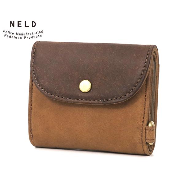 ネルド ミニ財布/キャメル メンズ プフ AN306 NELD【選べるノベルティ付】