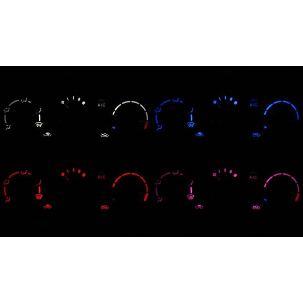 ジムニー JB23 5/6/7/8型 LEDエアコン照明セット！ 3連ダイヤル式エアコン用