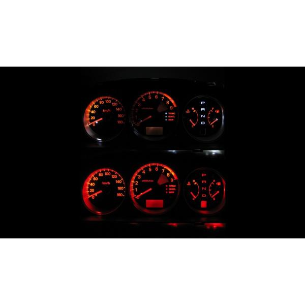 ランサーエボリューション CT9A LEDメーター照明フルセット！純正ホワイトメーター未装着車用