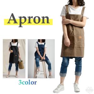 エプロン ショート丈 ミニ丈 シンプルエプロン 帆布