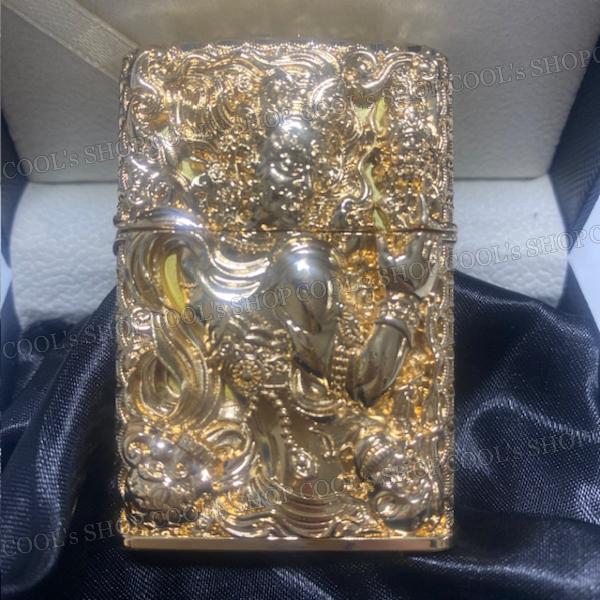 不動明王 デザイン フルメタルジャケット 全面装飾 オイルライター ZORRO  和柄 梵字 Zip...