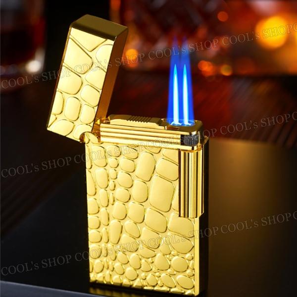 クロコ デザイン ダブルターボ フリントガスライター ツインターボ ダブルバーナー ダブルバナー ロ...