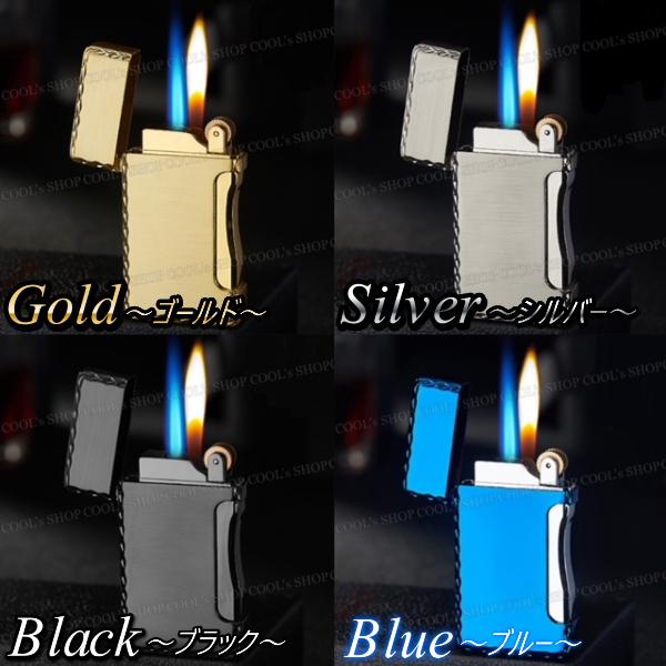 サイド リューター加工 ターボ切替可能 フリントガスライター ターボライター 4色 オシャレ 送料無...