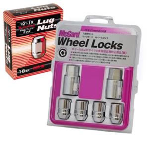 マックガードロック4個＋協永ホイールナット16個set/ライフ/ホンダ/M12X1.5/19mm/メッキ