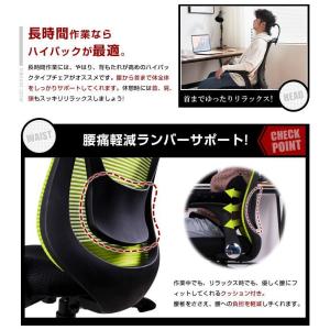 オフィスチェア メッシュ ハイバック ロッキン...の詳細画像5