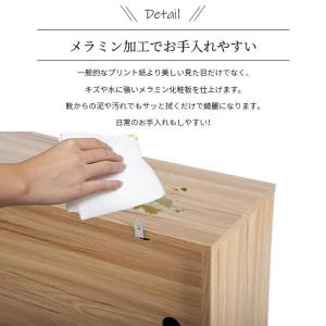 シューズボックス 2段 2層 下駄箱 奥行き2...の詳細画像5